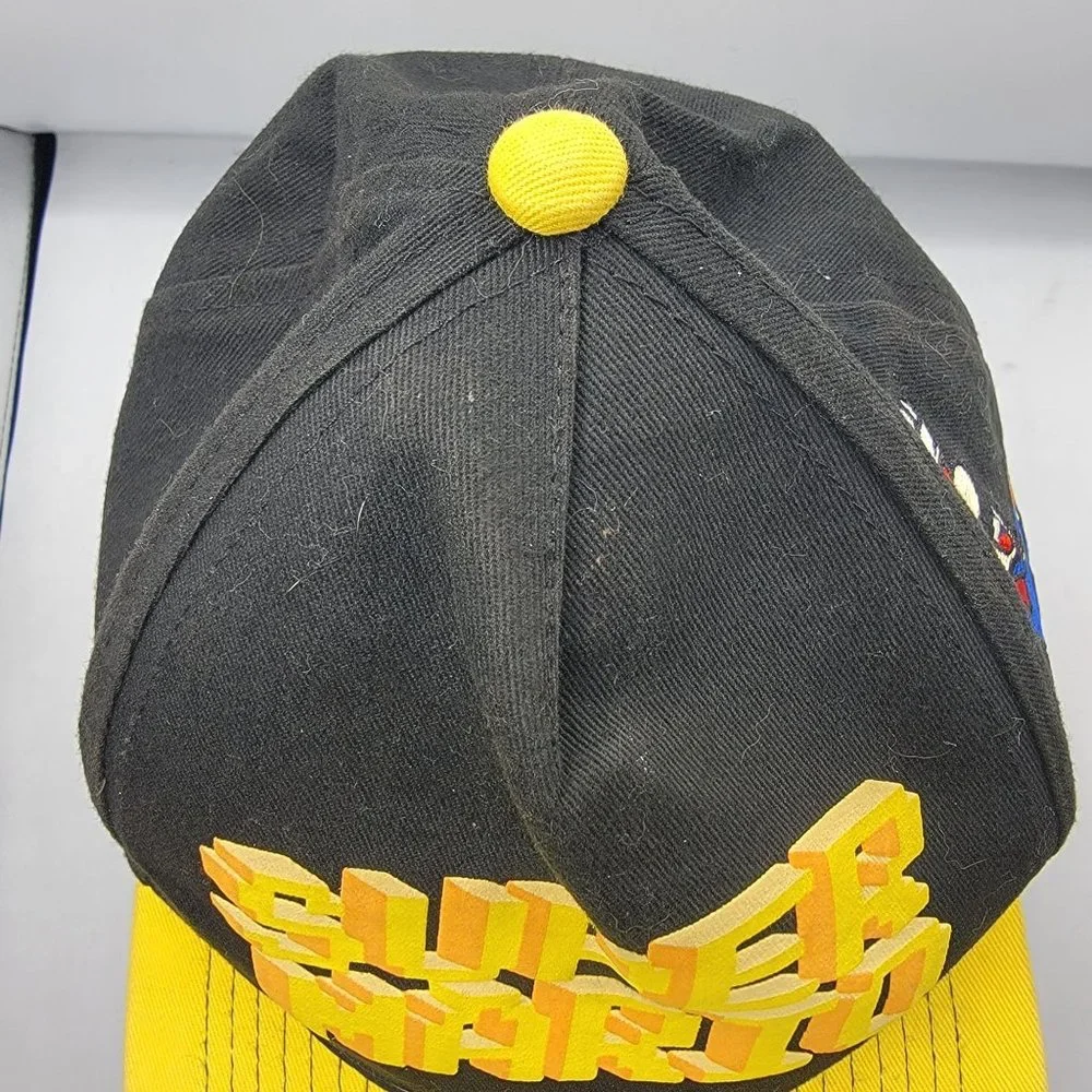 Super Mario Brothers Black Yellow Snap Back Adjustable Baseball Hat Video Games